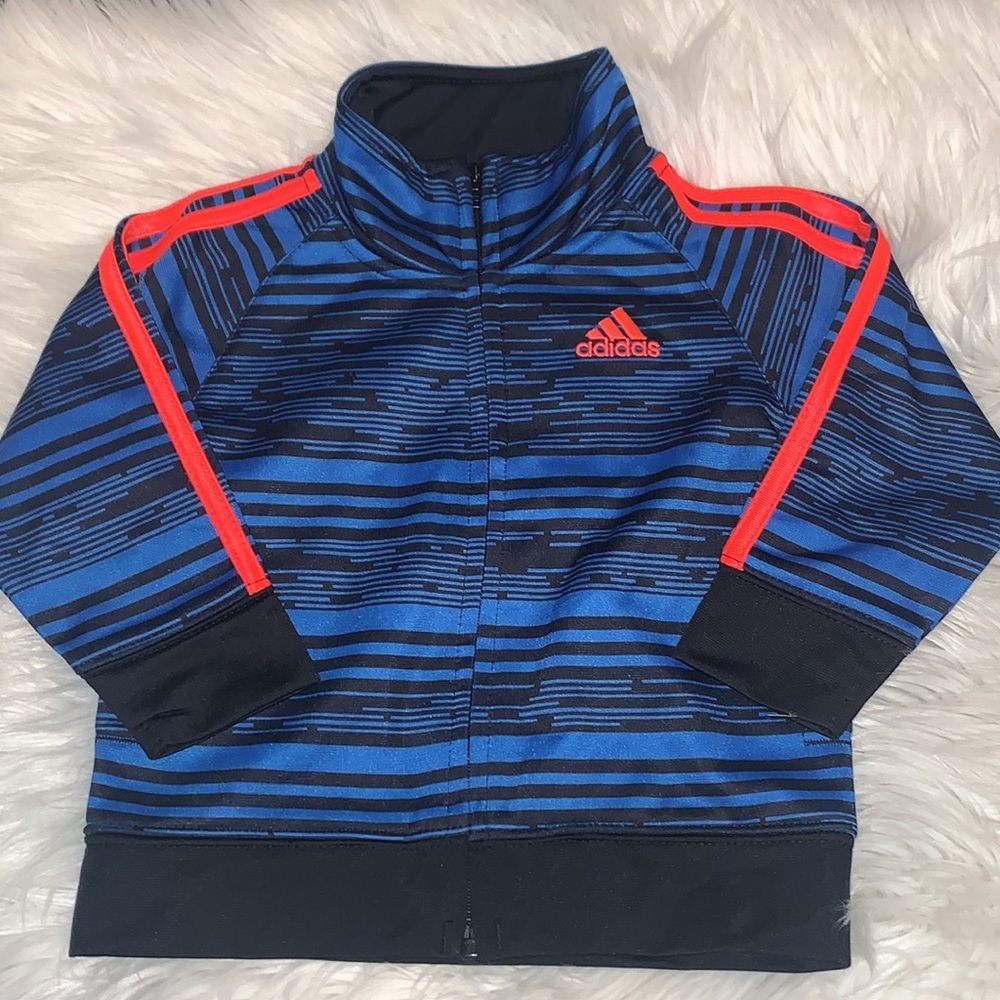 Adidas Training DNA Warm Up Jacket Navy/Black Stripe Pattern Size 12M